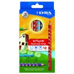 Lyra Groove Üçgen Oyuklu 10 Renk Kuru Boya Kalemi