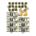 Lyroni Yenilebilir Şeker Kağıt Dolar Bitcoin Altın Temalı Pasta Süsleme
