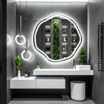 Lys Led'li Lazer Kumlamalı Lavabo & Banyo Aynası (Dokunmatik Sensörlü) beyaz led 90 x 90
