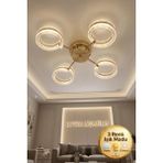 Lytra Lighting Aurea Model 4'lü Gold 3 Renk Modu Ledli Tavana Sıfır Salon Mutfak Çocuk Yatak Odası LED Avize - Altın