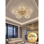 Lytra Lighting Aurea Model 5'li Gold 3 Renk Modu Ledli Tavana Sıfır Salon Mutfak Çocuk Yatak Odası LED Avize - Altın