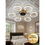 Lytra Lighting Aurea Model 6'lı Gold 3 Renk Modu Ledli Tavana Sıfır Salon Mutfak Çocuk Yatak Odası LED Avize - Altın