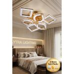 Lytra Lighting Hera Model 6'lı Gold 3 Renk Modu Ledli Tavana Sıfır Modern Salon Mutfak Çocuk Yatak Odası LED Avize