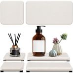 Lyxel 4 ADET Su Emici Taş Tepsi, Hızlı Kuruyan Diyatomit Taş Lavabo Tepsisi, Banyo Tezgahı için Su Emici Taş Bardak Altlıkları, Mutfak Sabunluk Tutucular Modern Evde Diş Fırçası Tutucuları