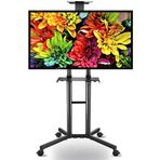 LZDRETUQ TV tutucu motorlu stant, TV tutucu, TV standı, TV standı, ayaklı tutucu, mobil TV arabası standı, sabitlenebilir RäPOIG, ayarlanabilir, 32 – 70 inç çift raflı, güzel La
