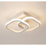 Lzy Avize Çift Kare Plafonyer, Beyaz, Alüminyum, Modern Stil, LED Aydınlatma, Salon & Yatak Odası için Tavan Armatürü