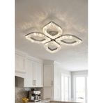 Lzy Avize Kristal 4'lü Krom Tavan Lambası, Salon, Mutfak ve Yemek Odası için Modern LED Aydınlatma