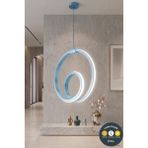 Lzy Avize Store Orjin Mavi Modern Çember LED Sarkıt Avize 3 Renkli Şık Antre & Hol Aydınlatma