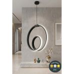 Lzy Avize Store Orjin Siyah Modern Çember LED Sarkıt Avize 3 Renkli Şık Antre & Hol Aydınlatma - 1