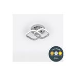 Lzy Avize Store Zeus Krom Çift Kare Modern Plafonyer LED Avize 3 Renk | Salon, Mutfak, Antre ve Çocuk Odası İçin