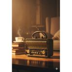 M-1232Bt Nostaljik Radyo Görünümlü Bluetooth,Hafıza Kartı,Usb Bellek,Aux Ve Radyo Destekli Hoparlör Kahverengi
