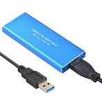 M.2 NGFF to USB 3.0 SSD SATA HDD Harddisk Kutusu - Aliminyum Mavi