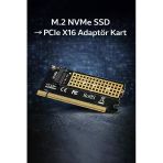 M.2 Nvme Ssd Ngff To Pcie 3.0 X16 Adaptör M-Key Genişletme Kartı Çevirici Dönüştürücü