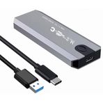 M.2 NVME USB3.1 Tip-C GEN2 10GBPS, Type-C NVMe+NGFF Adaptörü, Gri Alüminyum, Taşınabilir Katı Hal Sürücü Kasası, Laptop ve MacBook için