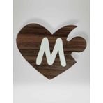M Harfi (Sol Parça) – Ahşap Puzzle Kalp Harf Magnet – Buzdolabı Süsü – İkili Uyumlu (kod:1019)