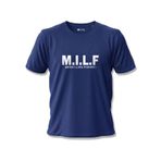M.I.L.F (Man I Like Fishin') Esprili Balıkçı Baskılı%100 Pamuklu Unisex Lacivert Tişört Lacivert
