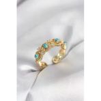M.i Taşlı Gold Renk Vintage Kadın Yüzük - Tj-Byk4141