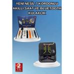 M Merc Giyim 2025 Model Kablosuz Kulaklık ve Yeni Nesil Akıllı Saat Metal Kayış Plastik Kayış - Çok Renkli