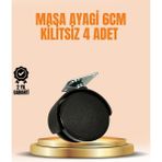M Merc Giyim 6 cm Kilitsiz Masa Ayağı Tekerleği 4’lü Set Çok Amaçlı - Çok Renkli