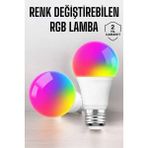 M Merc Giyim Renk Değiştirebilen Rgb Işıklı LED Ampul A+Enerji 15 Watt LED Işık - Çok Renkli