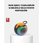 M Merc Giyim Rgb Işıklı Bluetooth Hoparlör – 360° Stereo Ses ve 8 Saat Çalma Süresi - Çok Renkli
