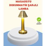 M Merc Giyim Şarjlı Masa Lambası 3 Işık Modu Kademesiz Karartma Metal Gövde - Çok Renkli
