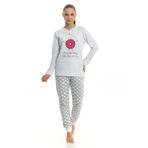 M MOONCOVER Kışlık Kadın Pijama Takımı Nakışlı Anne-Kız Kombinli