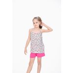 M MOONCOVER Kız Çocuk Askılı Pijama Takımı %100 Pamuk Penye Yazlık Anne Kız Kombinli