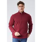 M MOONCOVER Mooncover Erkek Yarım Fermuarlı Sıcak Tutucu Sweatshirt – Bordo