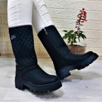 M.p 1397 Siyah Fermuarlı Kaymaz Kürklü 33Cm Kadın Çizme