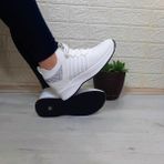 M.p 1669 Beyaz İçten Gizli Topuk (7Cm) Taşlı Bayan Spor Ayakkabı