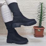 M.P. 2746 Siyah Süet Bilekten Lastikli 27Cm Kadın Bot