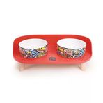 M-Pets Altitude Urban Style Standlı İkili Kedi Ve Köpek Mama Ve Su Kabı Kırmızı 450 Ml