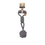 M-Pets Çekmeli Örgü Top 36x9 cm Gri Köpek Oyuncağı