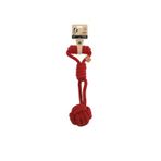 M-Pets Çekmeli Örgü Top 36x9 cm Kırmızı Köpek Oyuncağı