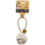 M-Pets Coto White Loop Ball 6.50 cm Çekmeli Örgü Top Köpekler İçin Oyuncak
