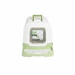 M-PETS ECO RATTAN KAPALI KEDİ TUVALETİ WHİTE/GREEN