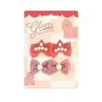M-Pets Glam Fiyonklu 4'lü Kırmızı Kedi ve Köpekler İçin Toka