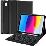 M.TK Moveteck Apple İpad 11.Nesil A16 2025/10. Nesil Uyumlu Tablet Klavyeli Kılıf Kablosuz Bluetooth Özellikli Manyetik Standlı Kapak A3354 A3355 A3356 - İpad 10. Nesil 10.9 2022 - Siyah