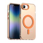 m.tk moveteck Apple iPhone 16E ile Uyumlu Kılıf, Kamera Çıkıntılı, Mat, MagSafe Özellikli, Renkli Kenarları, Premium Sert Kapak, Turuncu