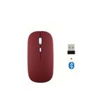 m.tk moveteck Bluetooth Kablosuz Mouse, Tablet Telefon Laptop Windows Uyumlu, Şarjlı, Bordo