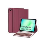 m.tk moveteck Galaxy Tab A9+ ve A11+ ile Uyumlu 11 inç Bluetooth Klavyeli Tablet Kılıfı, Bordo