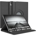 M.TK Moveteck Huawei Matepad 11.5/ Air 11.5 Inç/11.5s 2026/2025/2023 Papermate Uyumlu Kılıf Dönebilen 360 Tablet Kılıfı Standlı Pu Deri Elastik Kapaklı Smart Tam Korumalı Akıllı Kapak - Huawei 11.5s/air11.5/11.5Paper 2023 2025 2026 - Siyah