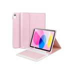 M.TK moveteck Ipad 10. Nesil 10.9 Uyumlu Tablet Klavyeli Kılıf Kablosuz Bluetooth Özellikli Kalem Bölmeli Manyetik, pembe, Tek Ebat, keyboard10.nesilpembe