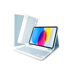 M.TK moveteck İpad 9.nesil 10.2 Uyumlu Tablet Bluetooth Özellikli Kablosuz Kalem Bölmeli Klavyeli Kılıf Türkçe, Petrol mavi, Tek Ebat, 10.2petrolmavikalvye