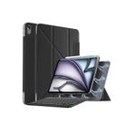 m.tk moveteck iPad Air 13 M2 M3 2024 2025 ile Uyumlu Magic Klavyeli Slim Kılıf, Mıknatıslı Kilit Tutuculu Akıllı Kapak, Siyah