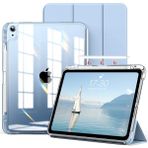 M.tk moveteck İpad Air 4/5/6/7 Nesil ipad Air 11 M2/M3/M4 Kılıf Magnetik Kalem Şarj Bölmeli Uyku Modlu Şeffaf - Açık Mavi - Apple İpad Air 11 M2/M3/M4