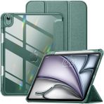 M.tk moveteck İpad Air 4/5/6/7 Nesil ipad Air 11 M2/M3/M4 Kılıf Magnetik Kalem Şarj Bölmeli Uyku Modlu Şeffaf - Koyu Yeşil - Apple İpad Air 11 M2/M3/M4
