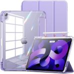 M.tk moveteck İpad Air 4/5/6/7 Nesil ipad Air 11 M2/M3/M4 Kılıf Magnetik Kalem Şarj Bölmeli Uyku Modlu Şeffaf - Lila - Apple İpad Air 11 M2/M3/M4