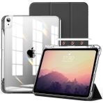 M.tk moveteck İpad Air 4/5/6/7 Nesil İpad Air 11 M2/M3/M4 Kılıf Magnetik Kalem Şarj Bölmeli Uyku Modlu Şeffaf - Siyah - Apple İpad Air 11 M2/M3/M4
